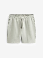 Sage Green Seersucker Striped Jersey Shorts - Image 5 of 8