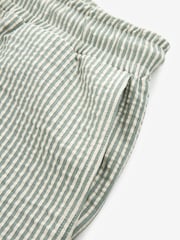 Sage Green Seersucker Striped Jersey Shorts - Image 7 of 8