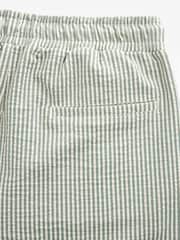 Sage Green Seersucker Striped Jersey Shorts - Image 8 of 8