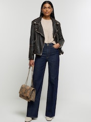 River Island Blue High Rise Wide Leg Jeans - Image 3 of 5