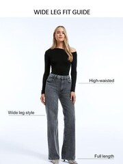 River Island Blue High Rise Wide Leg Jeans - Image 5 of 5