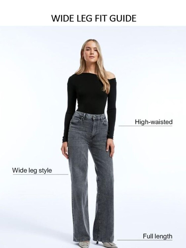 River Island Blue High Rise Wide Leg Jeans - Image 5 of 5