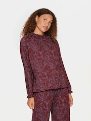 Saint Tropez Red Averie Long Sleeve Looose Fit Blouse - Image 1 of 6