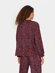 Saint Tropez Red Averie Long Sleeve Looose Fit Blouse - Image 2 of 6