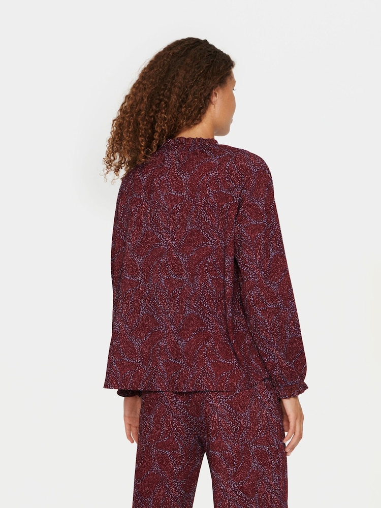 Saint Tropez Red Averie Long Sleeve Looose Fit Blouse - Image 2 of 6 Saint Tropez Red Averie Long Sleeve Looose Fit Blouse - Image 2 of 6