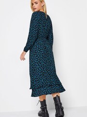 PixieGirl Petite Blue Tie Waist Midaxi Dress - Image 2 of 4