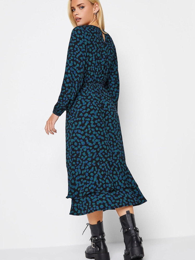 PixieGirl Petite Blue Tie Waist Midaxi Dress - Image 2 of 4