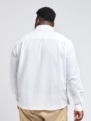 U.S. Polo Assn. White Linen Blend Relaxed Long Sleeve Shirt - Image 2 of 6