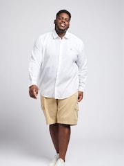 U.S. Polo Assn. White Linen Blend Relaxed Long Sleeve Shirt - Image 3 of 6