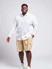 U.S. Polo Assn. White Linen Blend Relaxed Long Sleeve Shirt - Image 5 of 6