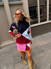 Never Fully Dressed Pink Argyle Knit Jumper - Image 2 of 4