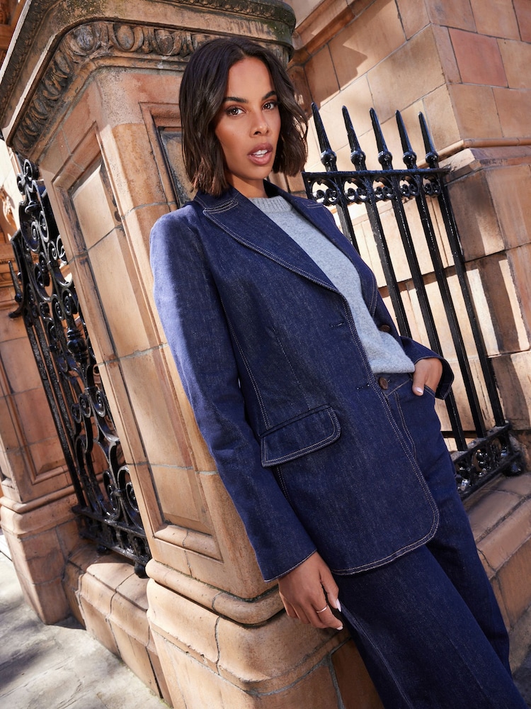 Rinse Blue Premium Denim Blazer - Image 1 of 10