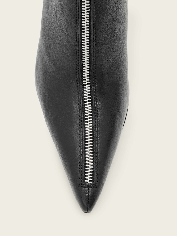 AllSaints Black Vera Zip Boots - Image 2 of 5
