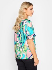 M&Co Green Psychedelic Frill Sleeve Button Shirt - Image 2 of 4