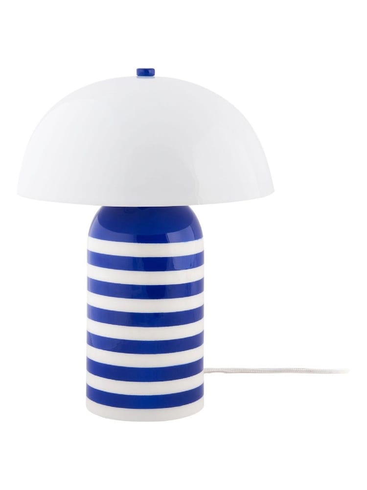 Leitmotiv Cobalt Blue W. White Rayado Bright Table Lamp - Image 2 of 3