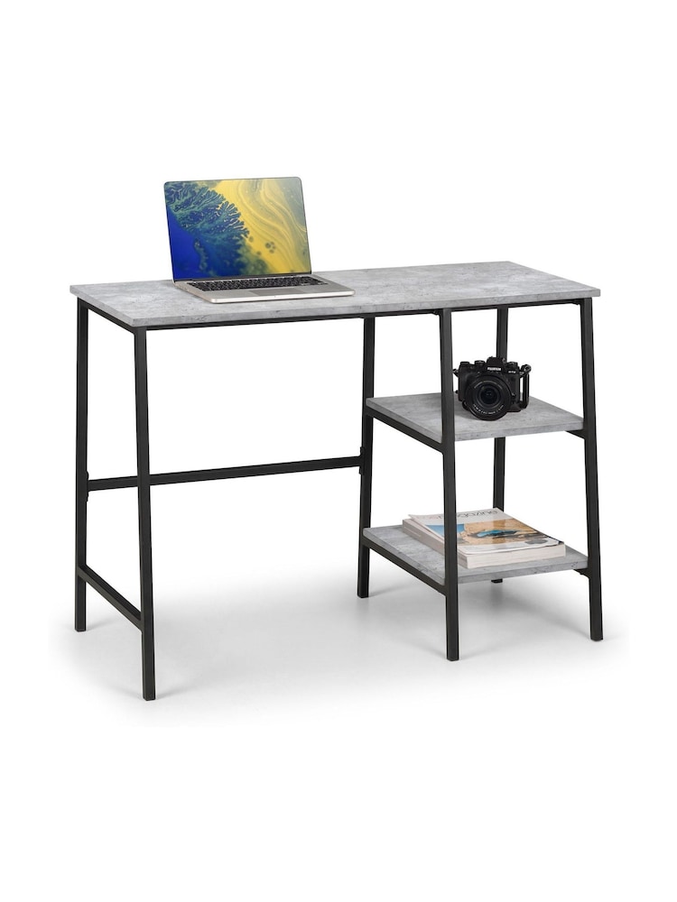 Julian Bowen Grey Staten Concrete Effect Desk - Image 6 of 6 Julian Bowen Grey Staten Concrete Effect Desk - Image 6 of 6