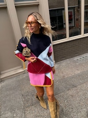 Never Fully Dressed Pink Argyle Mini Skirt - Image 3 of 5