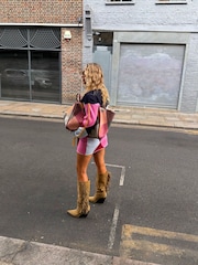 Never Fully Dressed Pink Argyle Mini Skirt - Image 5 of 5