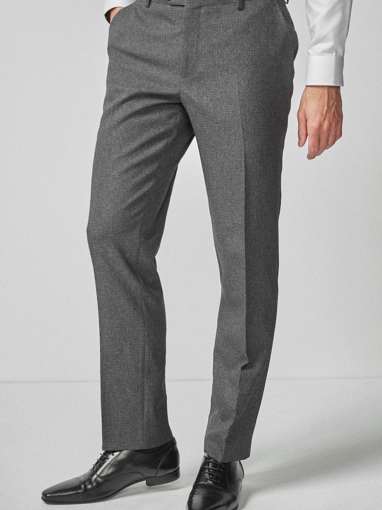 Grau - Tailored Fit - Anzug mit Hahnentrittmuster: Hose - Bild 1 von 4 Grau - Tailored Fit - Anzug mit Hahnentrittmuster: Hose - Bild 1 von 4