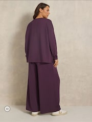 أرجواني - Evans Long Sleeve Top & Wide Leg Trousers - Image 3 of 6