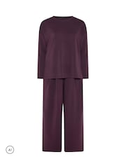 أرجواني - Evans Long Sleeve Top & Wide Leg Trousers - Image 5 of 6
