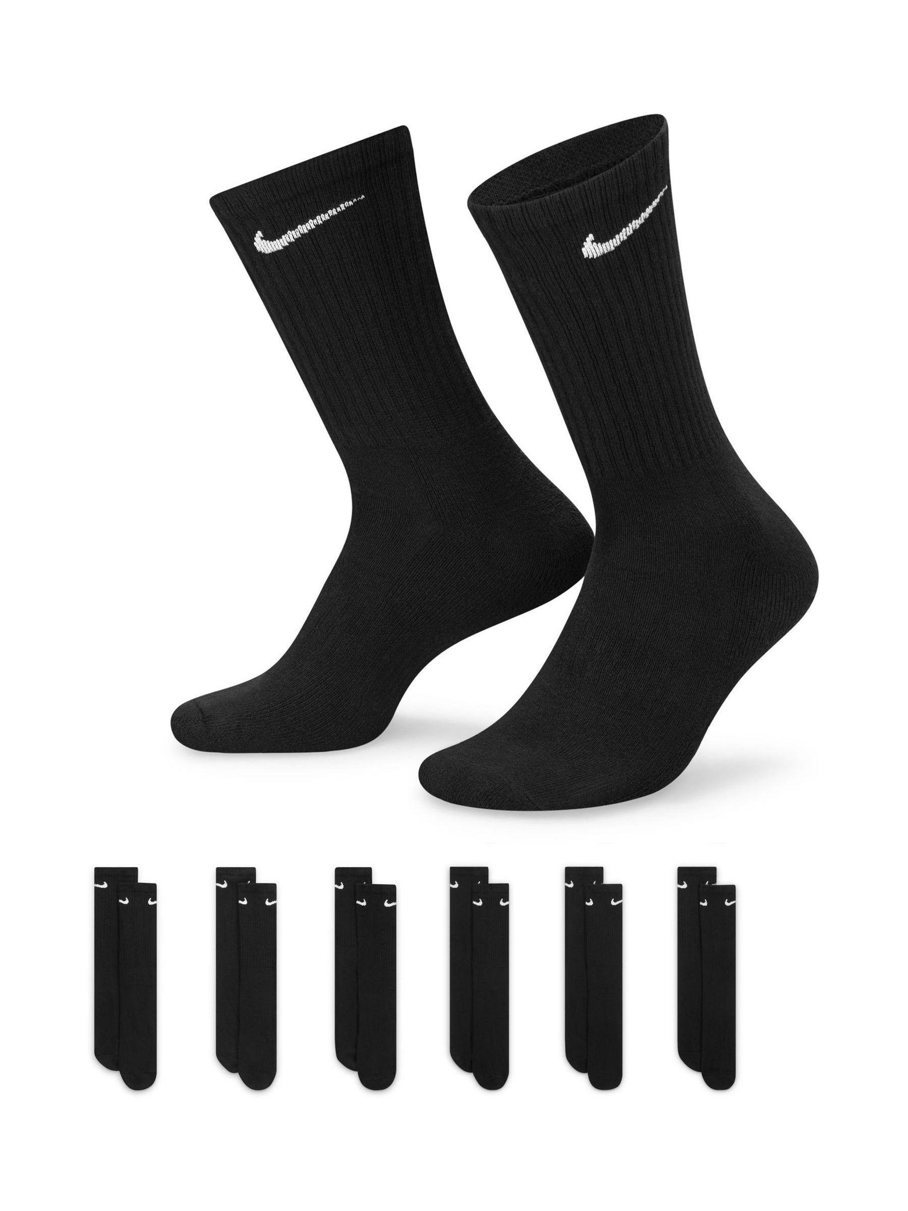 Nike Grey Crew Everyday Cushioned Socks 6 Pack view 1