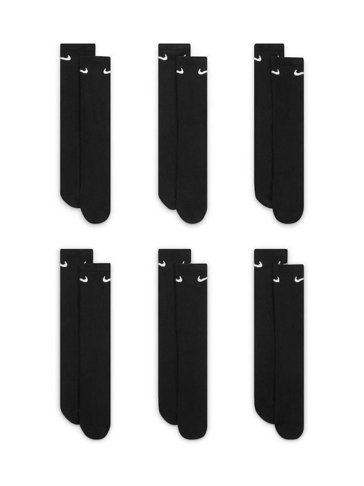 Svart - Crew - Nike Everyday dämpade strumpor 6 Paket - Bild 2 av 4