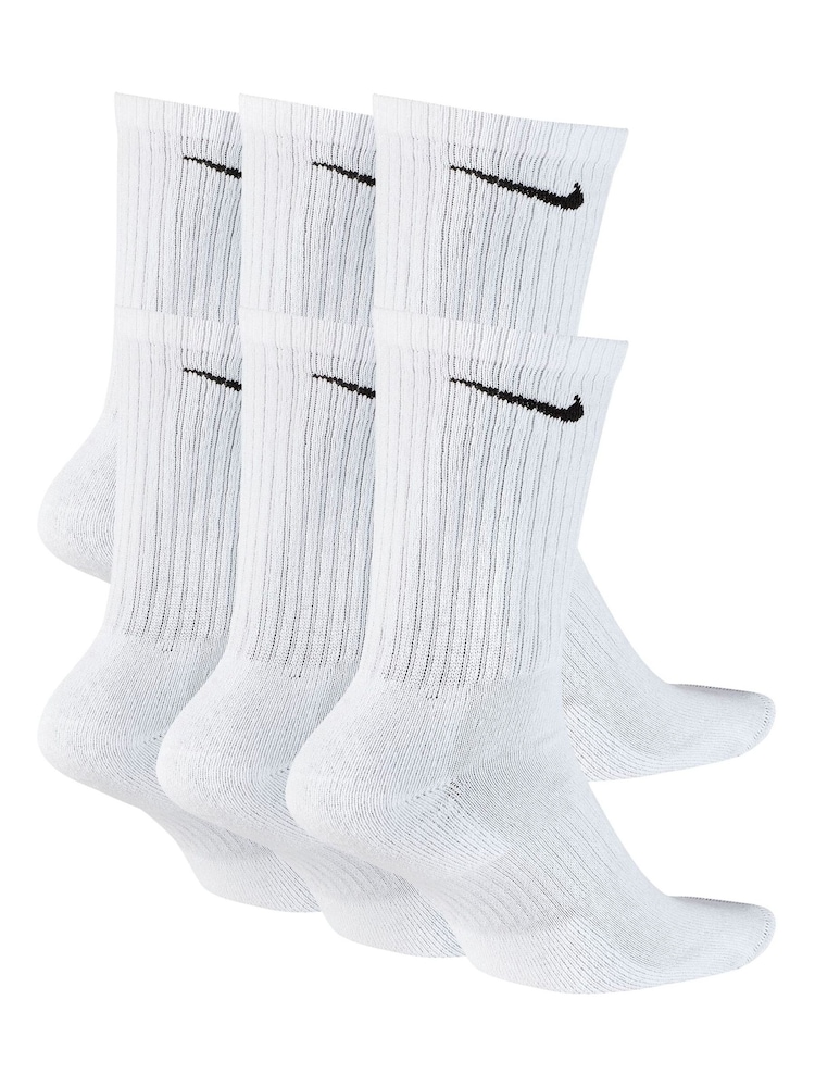 Nike White Crew Everyday Cushioned Socks 6 Pack - Image 3 of 9