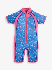 JoJo Maman Bébé Blue Floral Print Junior Wetsuit - Image 1 of 3