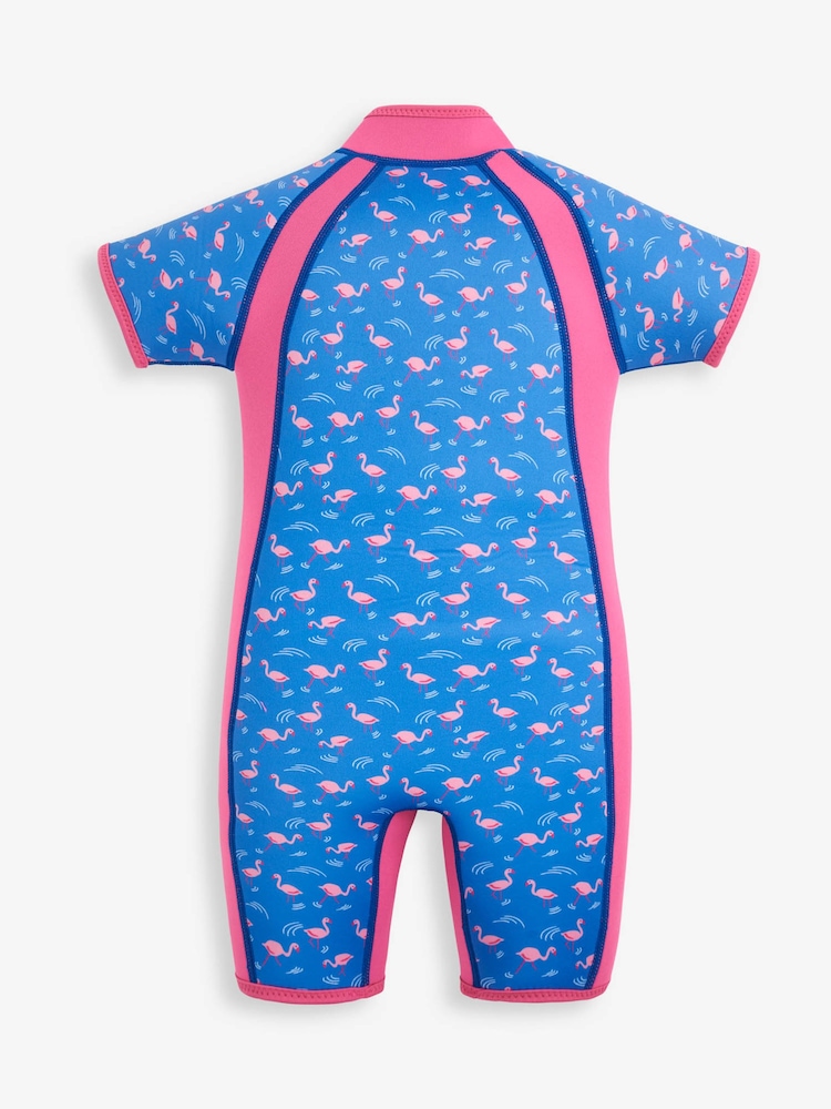 JoJo Maman Bébé Blue Floral Print Junior Wetsuit - Image 2 of 3