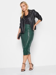 PixieGirl Petite Green Sequin Midi Skirt - Image 2 of 4