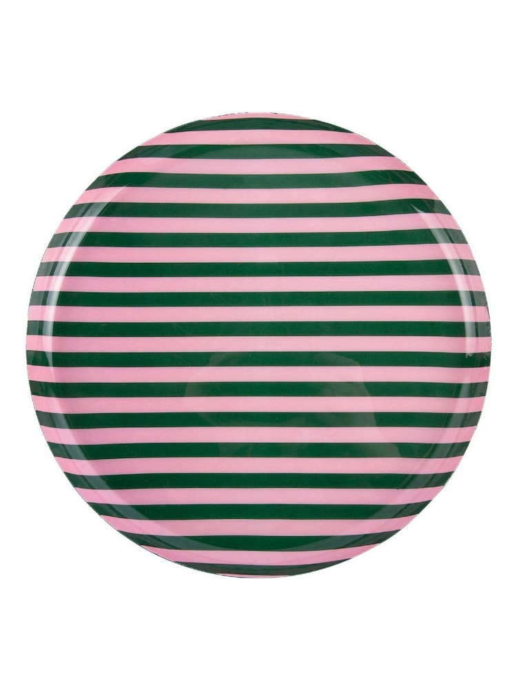 Present Time Retro Green W. Soft Pink Animado Large Retro Plate - Image 2 of 3