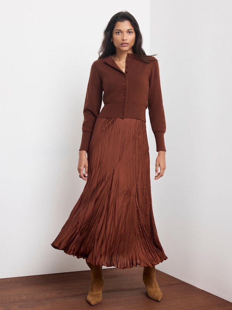 Mint Velvet Brown Ultimate Multitasker Midi Dress - Image 1 of 8