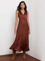 Mint Velvet Brown Ultimate Multitasker Midi Dress - Image 2 of 8