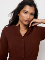 Mint Velvet Brown Ultimate Multitasker Midi Dress - Image 6 of 8