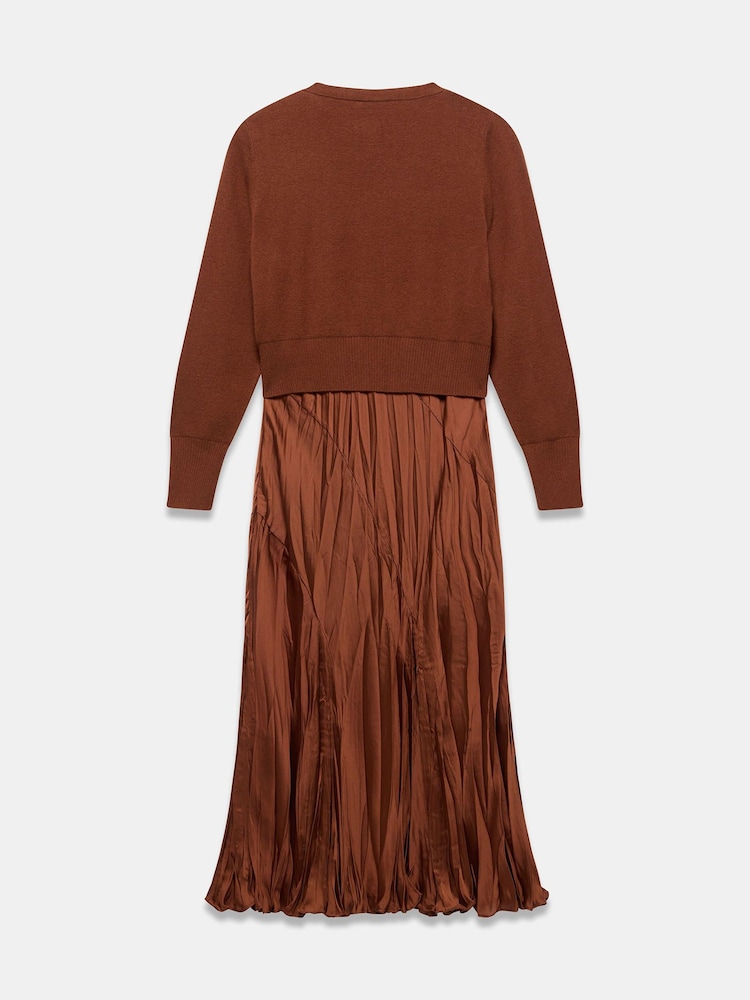 Mint Velvet Brown Ultimate Multitasker Midi Dress - Image 8 of 8