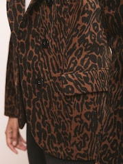 Mint Velvet Brown Leopard Print Velvet Jacket - Image 4 of 8