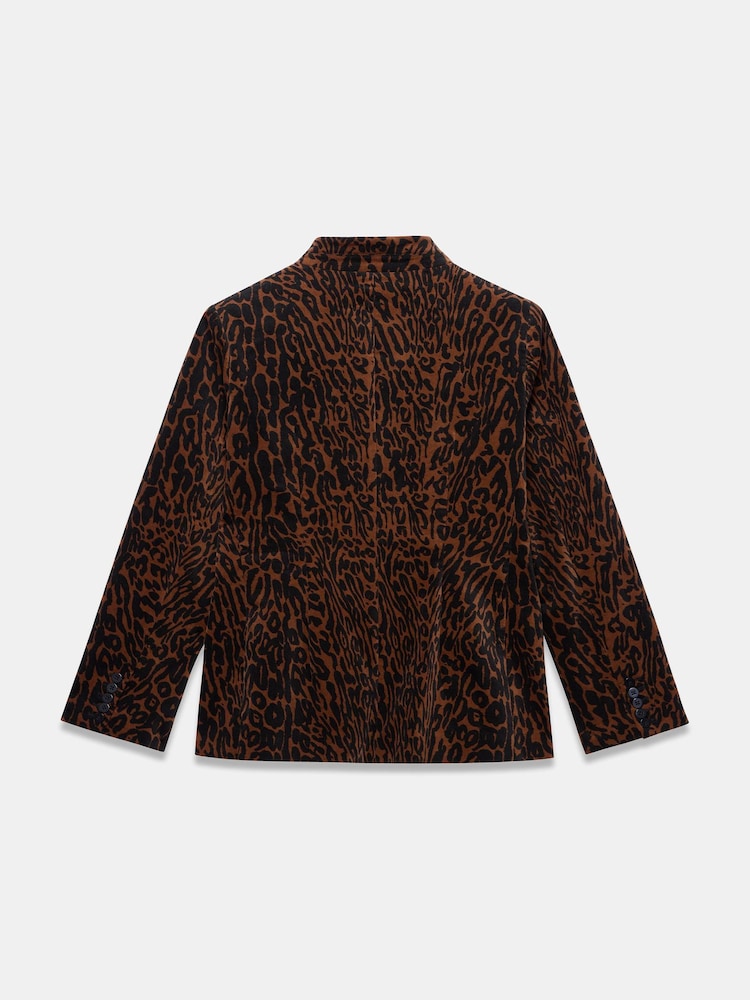 Mint Velvet Brown Leopard Print Velvet Jacket - Image 8 of 8