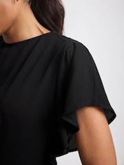 Negro - Vestido drapeado asimétrico a media pierna de Mint Velvet - Imagen 5 de 8