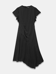 Negro - Vestido drapeado asimétrico a media pierna de Mint Velvet - Imagen 7 de 8