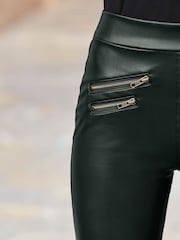 Sosandar Black Leather Look Premium Leggings - Image 3 of 3