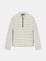 Mint Velvet White /Black Jacquard Half Zip Top - Image 7 of 8