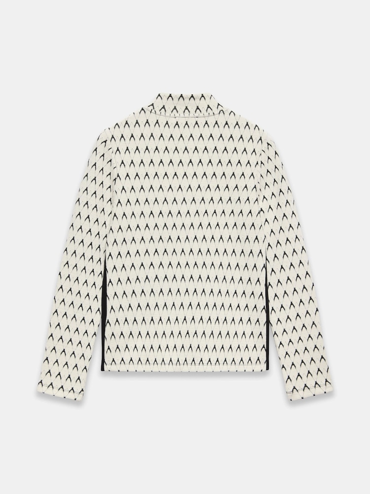 Mint Velvet White /Black Jacquard Half Zip Top - Image 8 of 8 Mint Velvet White /Black Jacquard Half Zip Top - Image 8 of 8