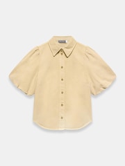 Mint Velvet Natural Denim Puff Sleeve Shirt - Image 7 of 8