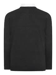 BadRhino Big & Tall Black Shirt Insert V Neck Jumper - Image 3 of 3