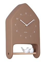 Karlsson Mocha Brown Love Birds Jungle Wall Clock - Image 1 of 5