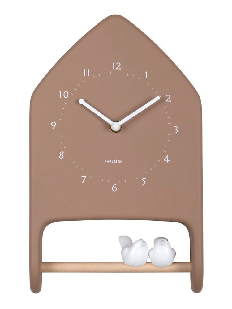 Karlsson Mocha Brown Love Birds Jungle Wall Clock - Image 2 of 5