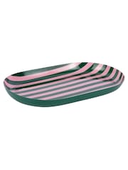 Present Time Retro Green W. Soft Pink Tray Animado Oval Small Plate - Image 2 of 4