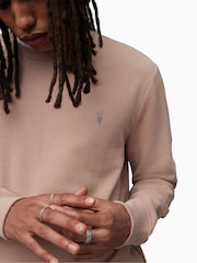 AllSaints Pink Raven Crew 100% Cotton Sweat Top - Image 4 of 5