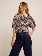 Mint Velvet Red Swan Print Shirt - Image 2 of 8